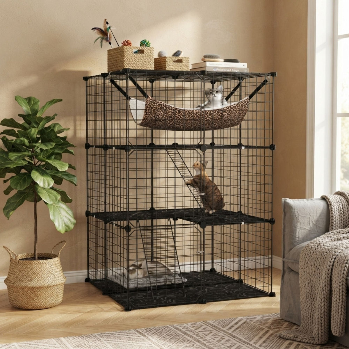 3 Tier Pet Playpen Large Cat Cage Diy Enclosure