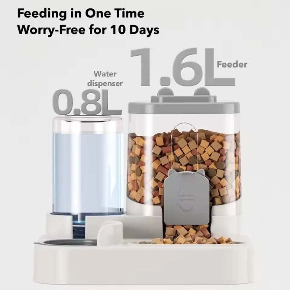 Pet Large-Capacity Feeder Integrated Automatic Water Dispenser Cat Food Bowl Dog Feeding Bowl Cat Bowl Dog Bowl Pet Supplies