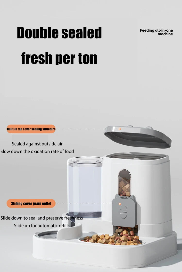 Pet Large-Capacity Feeder Integrated Automatic Water Dispenser Cat Food Bowl Dog Feeding Bowl Cat Bowl Dog Bowl Pet Supplies