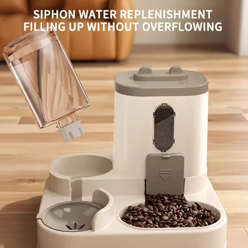 Pet Large-Capacity Feeder Integrated Automatic Water Dispenser Cat Food Bowl Dog Feeding Bowl Cat Bowl Dog Bowl Pet Supplies