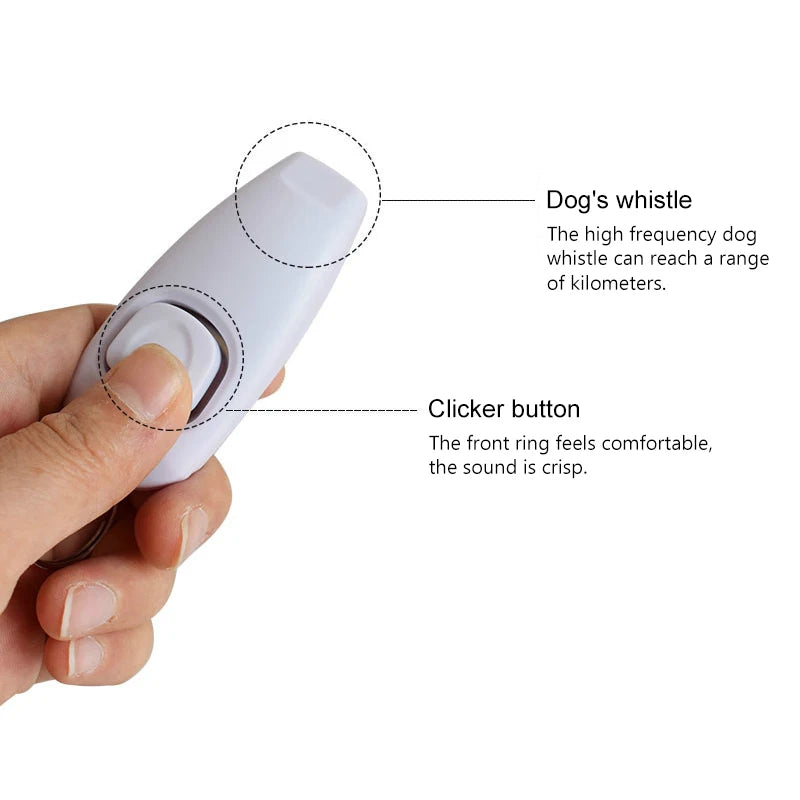 2 In 1 Pet Dog Training Clickers Pet Puppy Kitty Training Whistles Key Ring and Wrist Strap Pet Dog Trainings Behavior Tools