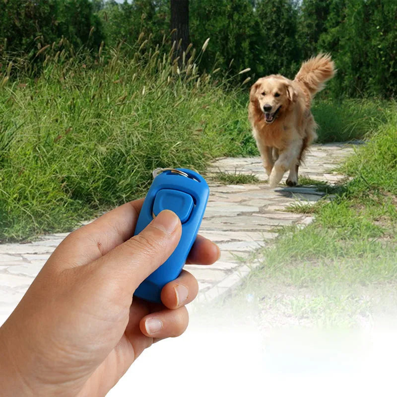 2 In 1 Pet Dog Training Clickers Pet Puppy Kitty Training Whistles Key Ring and Wrist Strap Pet Dog Trainings Behavior Tools
