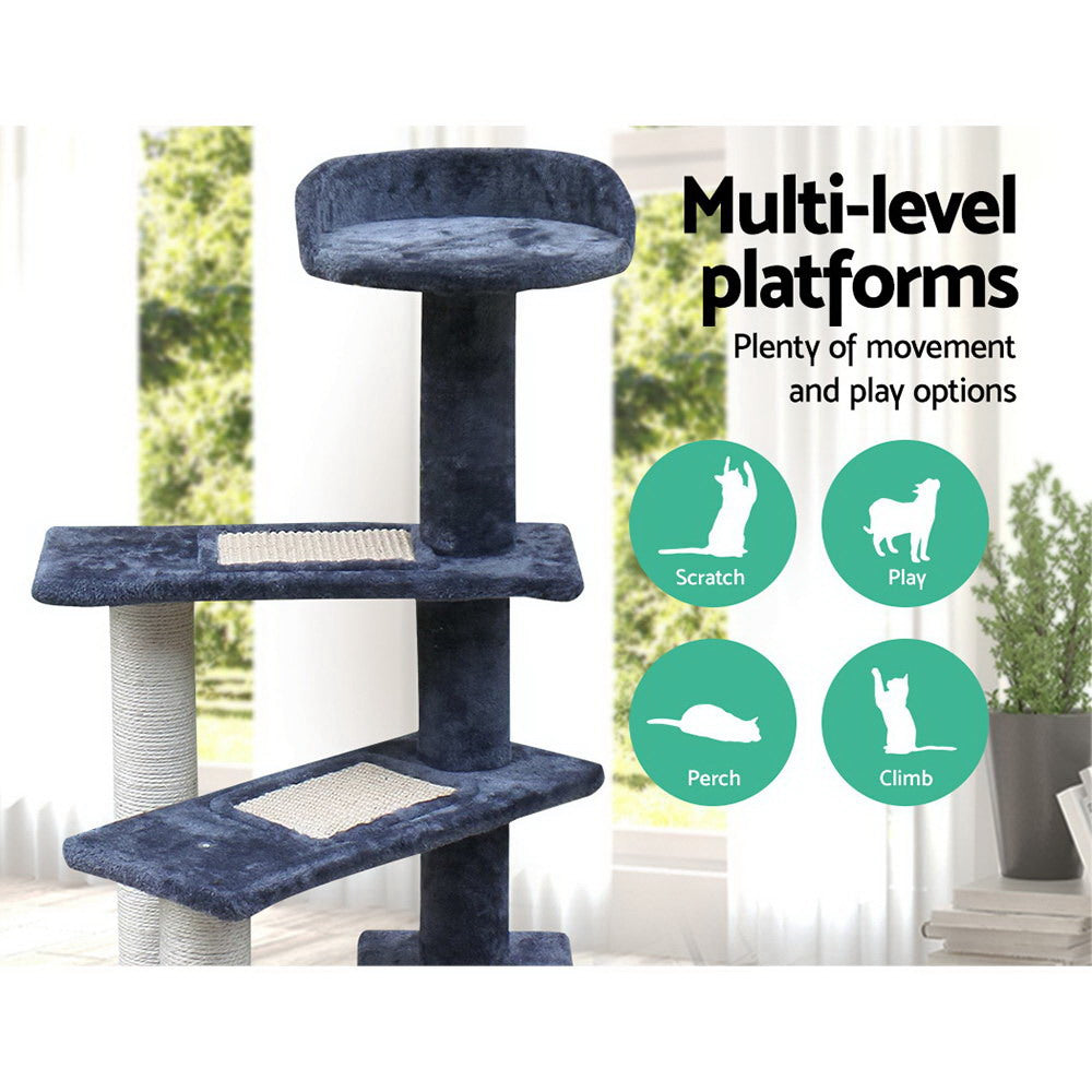 NNEDSZ Cat Tree 100cm Trees Scratching Post Scratcher Tower Condo House Furniture Wood Steps
