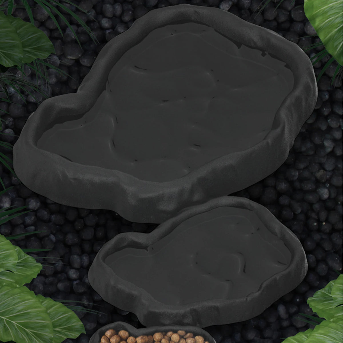 2pcs Pets Feeder Bowl Crawler Pet Feeder Basin Resin Non-toxic Food Water Pot Reptile Tortoise Scorpion Lizard Crab Bowl tool