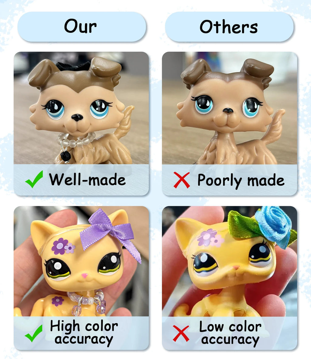 15 Pcs Minilpsshop Pet Shop Accessories Random Clothes Outfit Necklace Collars Bone Hat Scarf For Cat's and Dog's for LPS