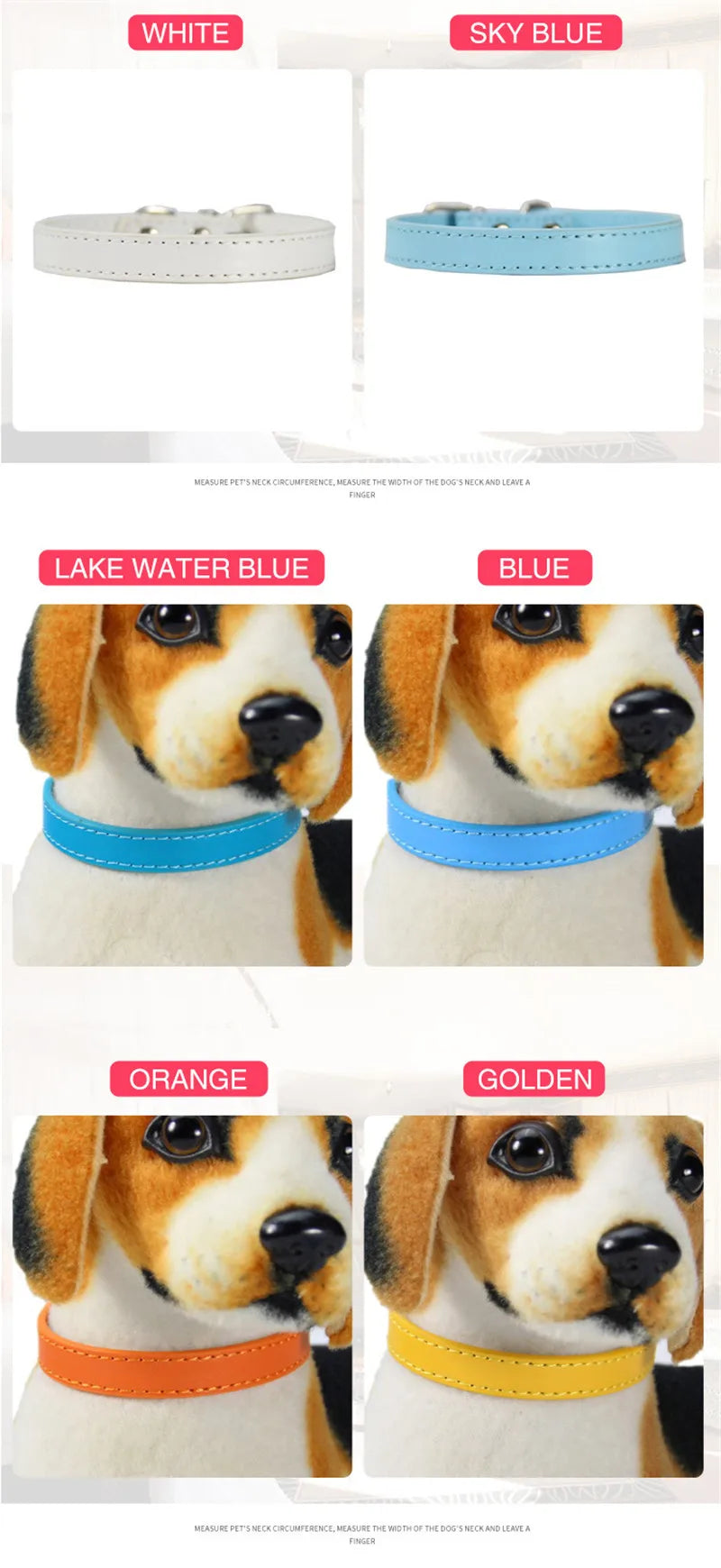 PU Leather Pet Collar for Cats & Dogs Adjustable Outdoor Walking Neck Collar Comfortable Non-restrictive Quick On & Off