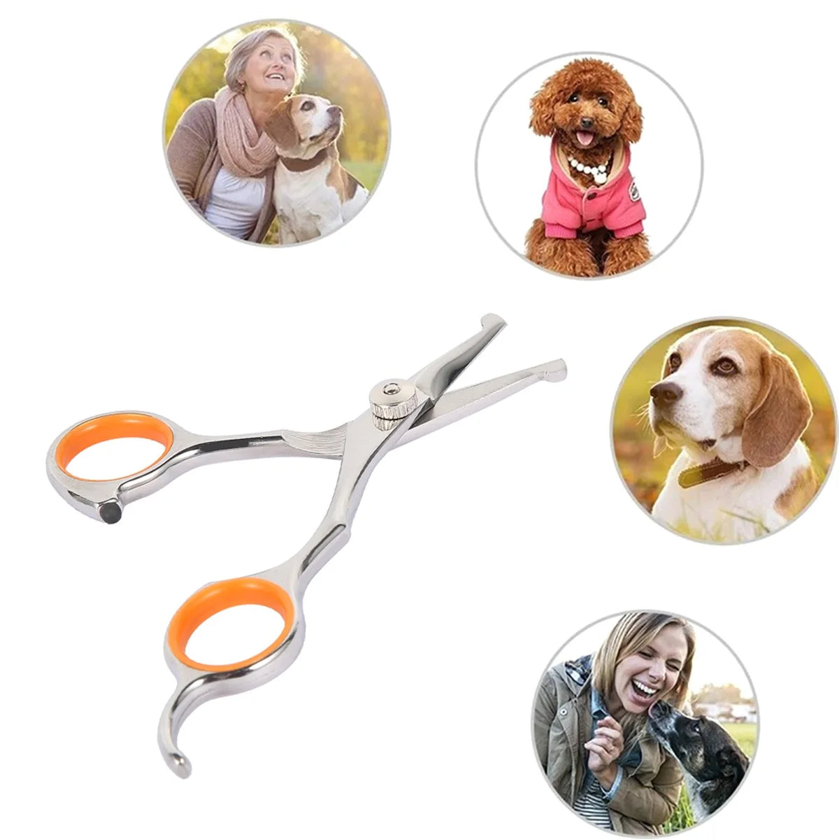 Pet Grooming Scissors Round Tip Dog/Cats Grooming Shears Pet Body Fur Thinning Shears Edge Trimming Hairdressing Cutting Tools