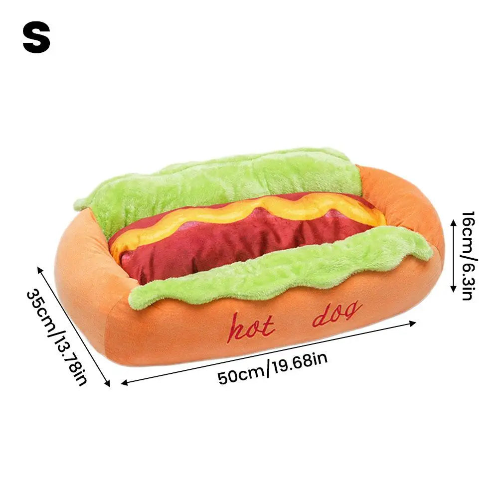 Pet Bed Hot Dog Shaped Dog Lounger Cat Sleeping Cushion Soft Fiber Puppy Warm House Removable Washable Beds for Cats Dogs