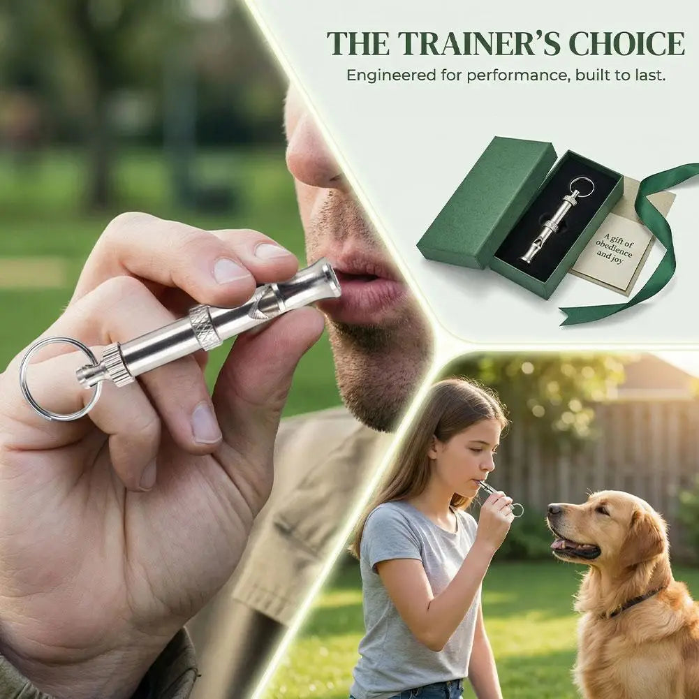 Dog Whistle Pet Training Whistle Stainless Steel Silver Portable Adjustable Ultrasonic Cat/Dog Behavior Training Aid Tool