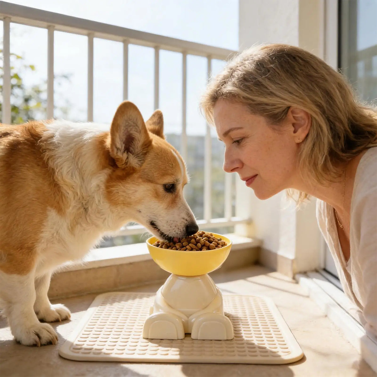 Cat Feeding Bowls Dog Food Bowl Raised Food Feeding Dish for Pet Non-Slip Pet Feeder for Kitchen Vacation Apartment Indoor
