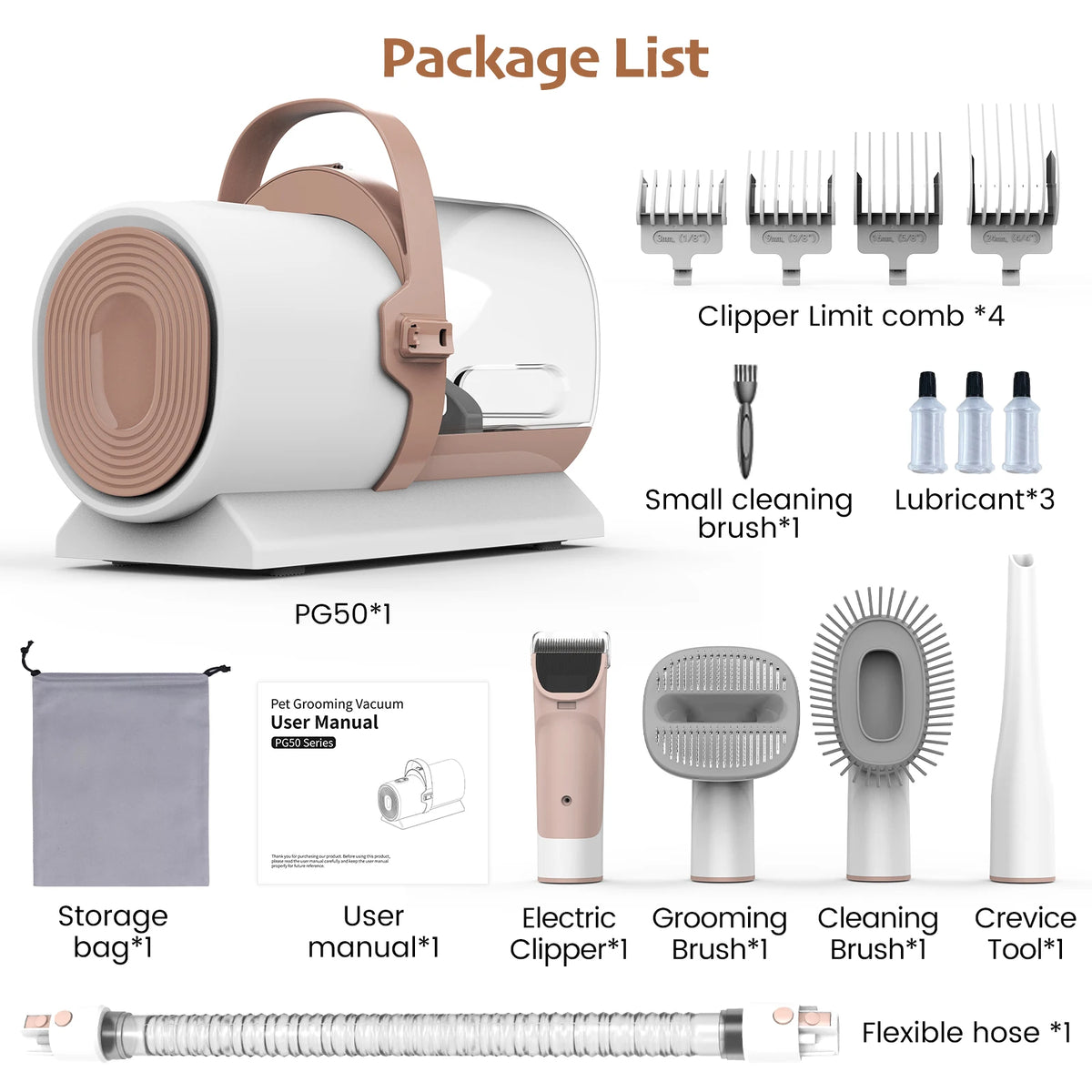 Pet Grooming Kits Cat Hair Remover Brush Comb Dog Nail Clipper Grinder Tool for Pet Cleaning Grooming Products