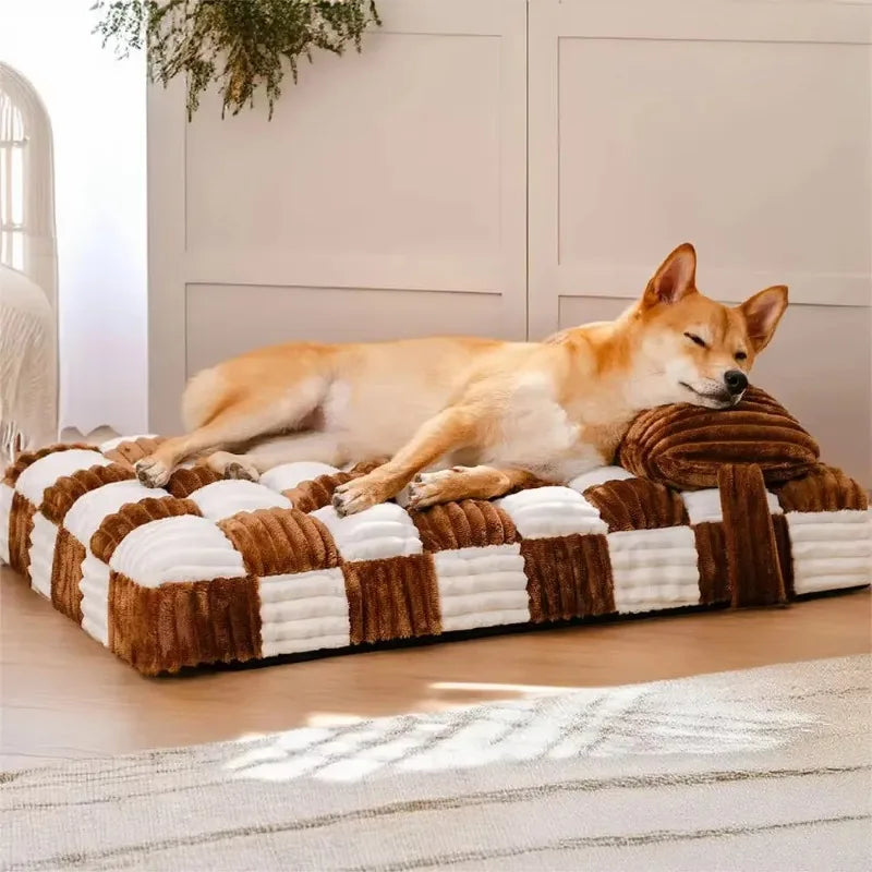 pet bed Handmade Large and Small Dog Beds with Plush Orthopedic Support Pillow Comfort Pads Mattresses Summer Warm Soft Pet Bed