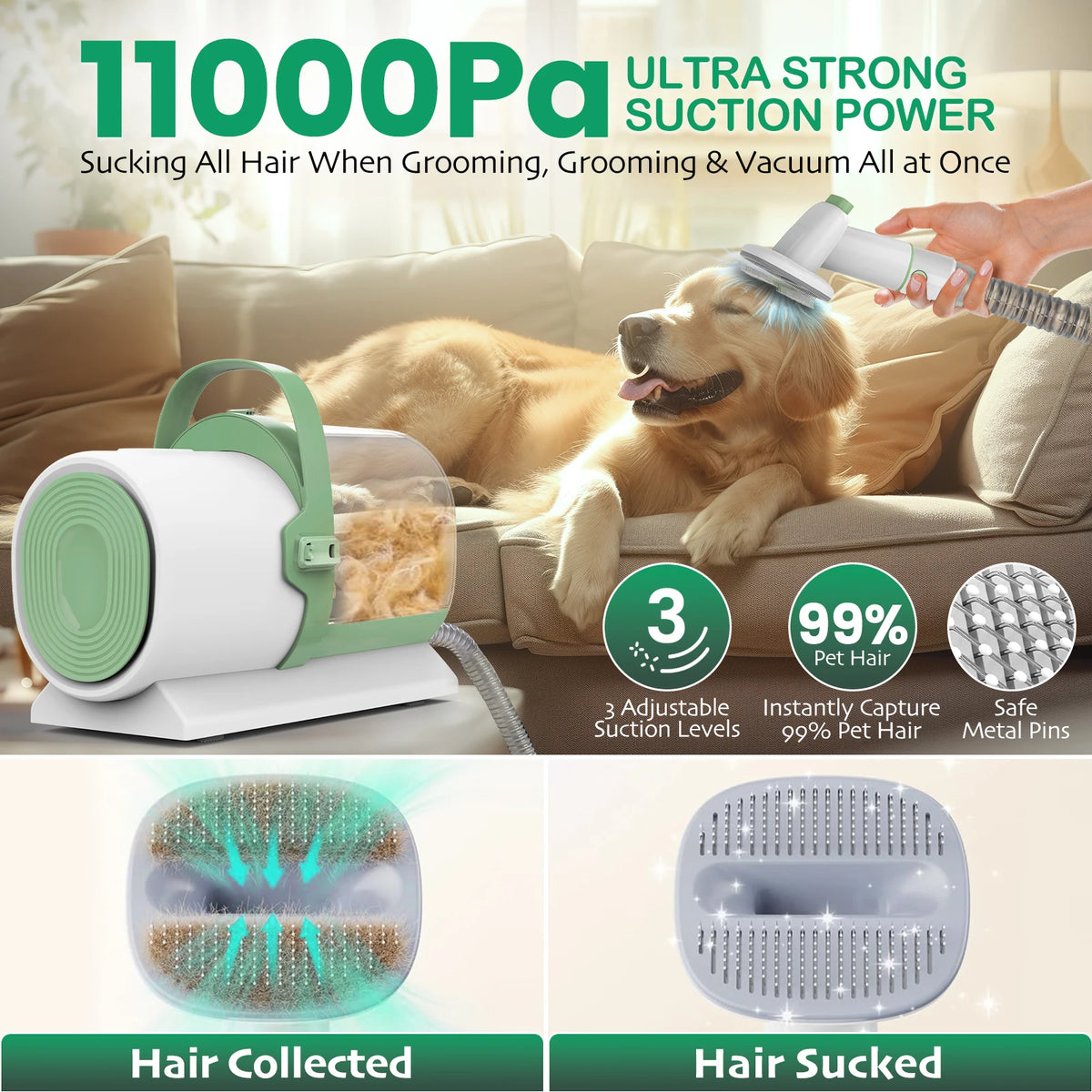 Pet Grooming Kits Cat Hair Remover Brush Comb Dog Nail Clipper Grinder Tool for Pet Cleaning Grooming Products
