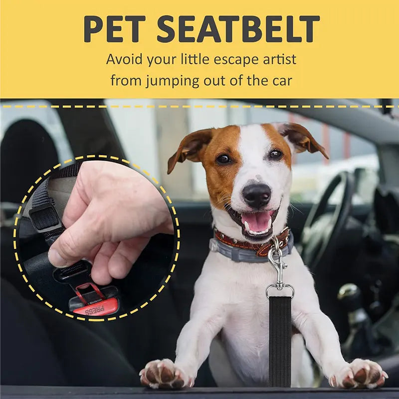 Pet dog Car Safety Buckle Pet Safety Belt Suitable for Small and Medium sized Dogs Adjustable Long and Short Pet Out Supplies