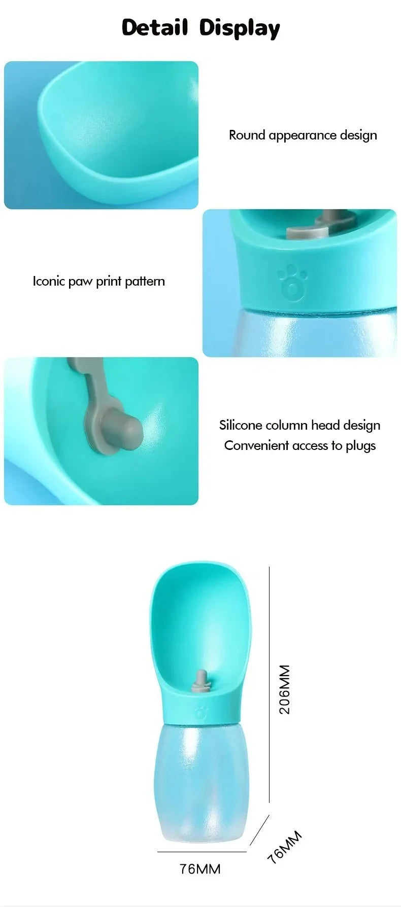 Portable Pet Dog Water Bottle Hiking Outdoor Leakproof Puppy Drinking Bowls for Small Medium Large Dogs Cats Chihuahua Supplies