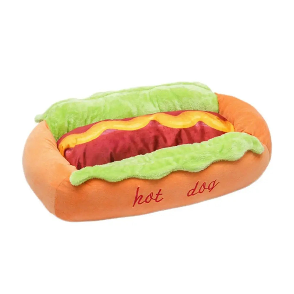 Pet Bed Hot Dog Shaped Dog Lounger Cat Sleeping Cushion Soft Fiber Puppy Warm House Removable Washable Beds for Cats Dogs