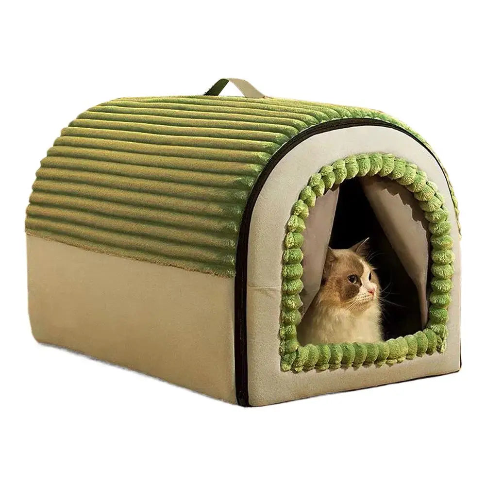 Pet Bed House Cushion Suitable for Small Medium Large Pets Foldable Pet House Removable Washable Cat Bed Indoor Warm Doghouse ﻿