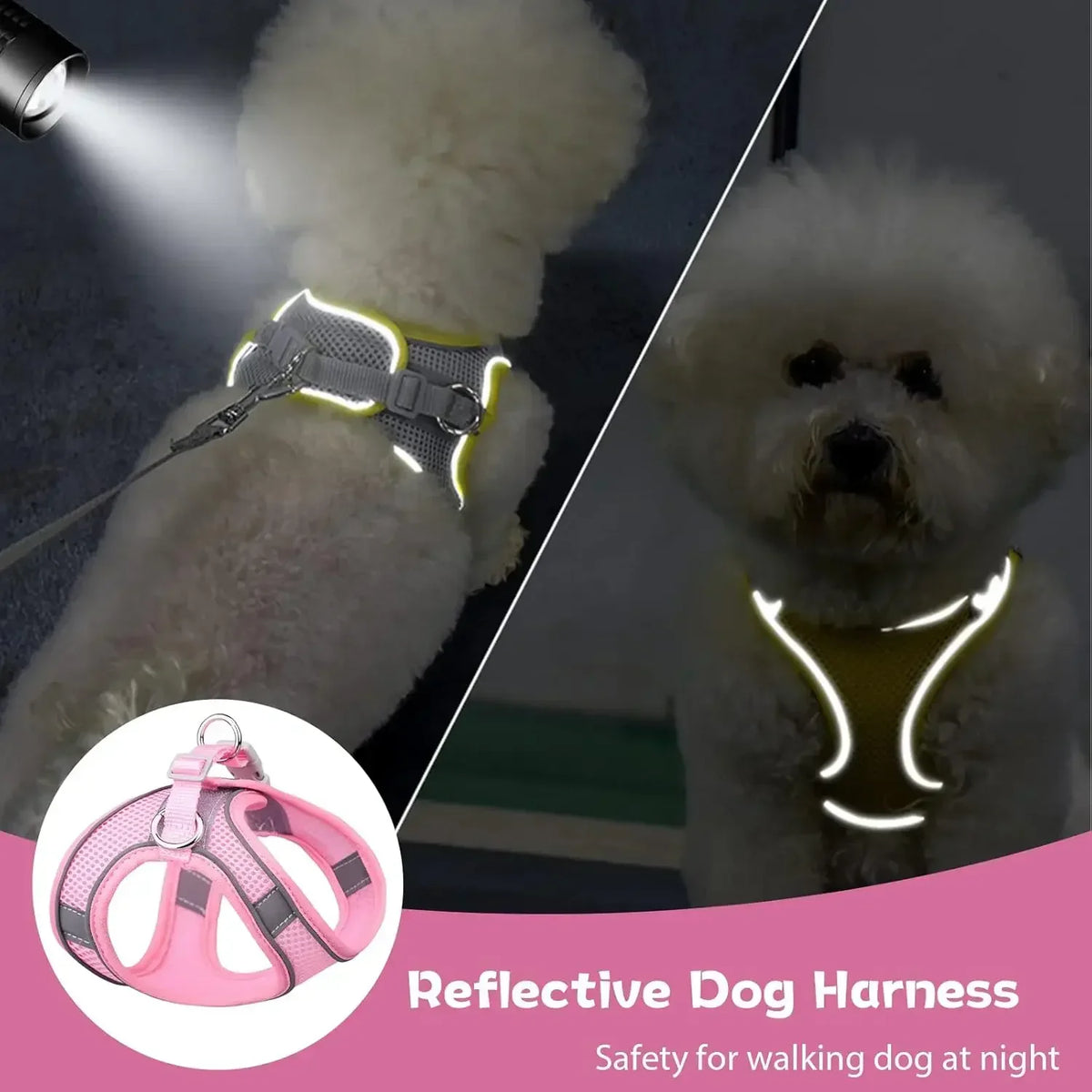Adjustable Pet Harness and Leash Set for Small Dogs Cats Breathable Soft Mesh Vest Harness Puppy Pug Bulldog Walking Accessories
