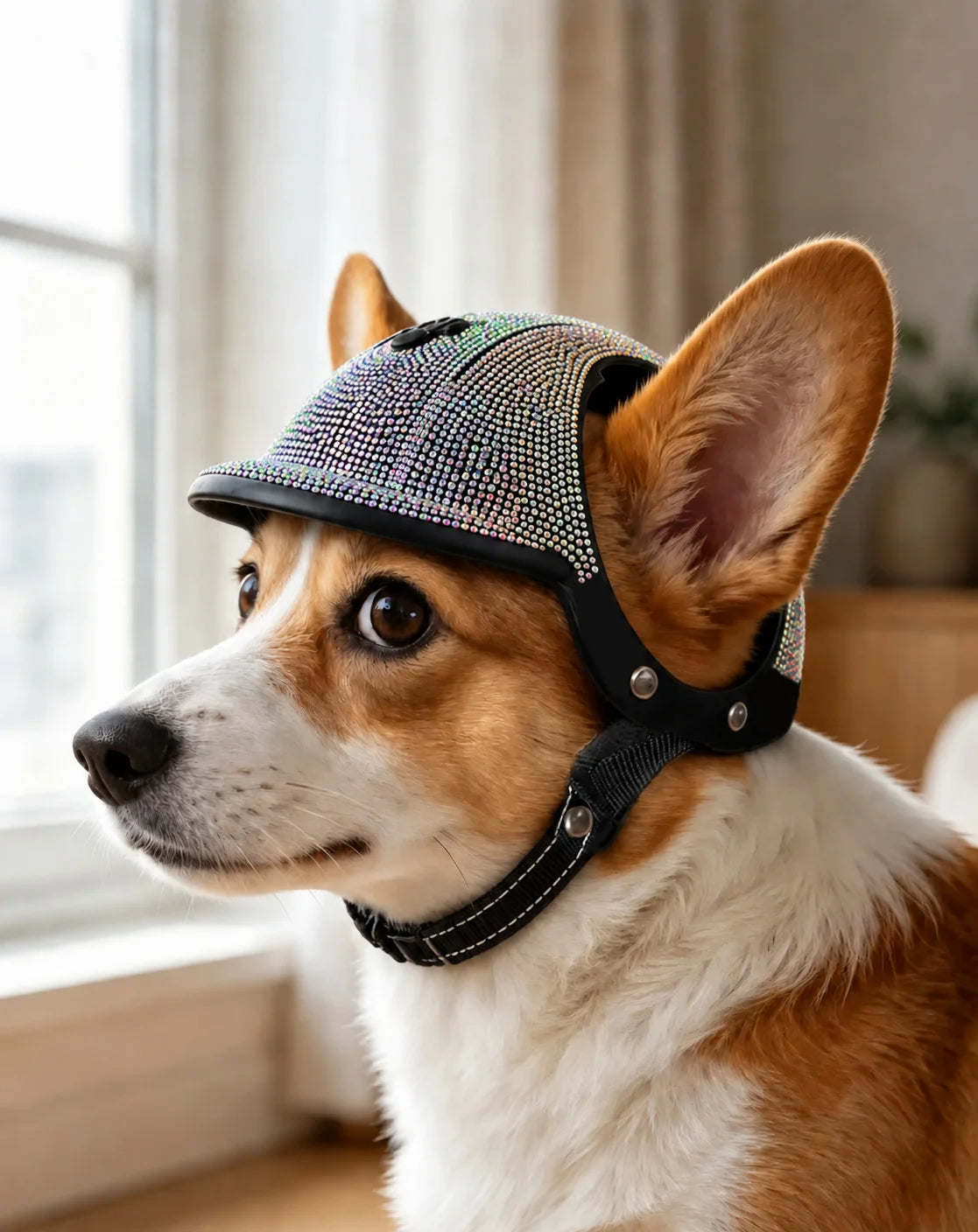 Pet Safety Helmet for Dogs Cats, Hard‑Shell Small Pet Riding Helmet, Protective Cap for Bicycle Motorcycle Outdoor Travel, Comfo