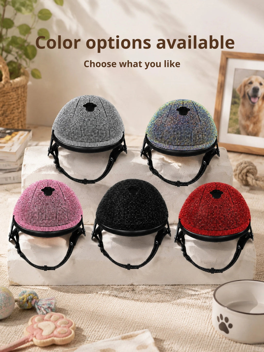 Pet Safety Helmet for Dogs Cats, Hard‑Shell Small Pet Riding Helmet, Protective Cap for Bicycle Motorcycle Outdoor Travel, Comfo