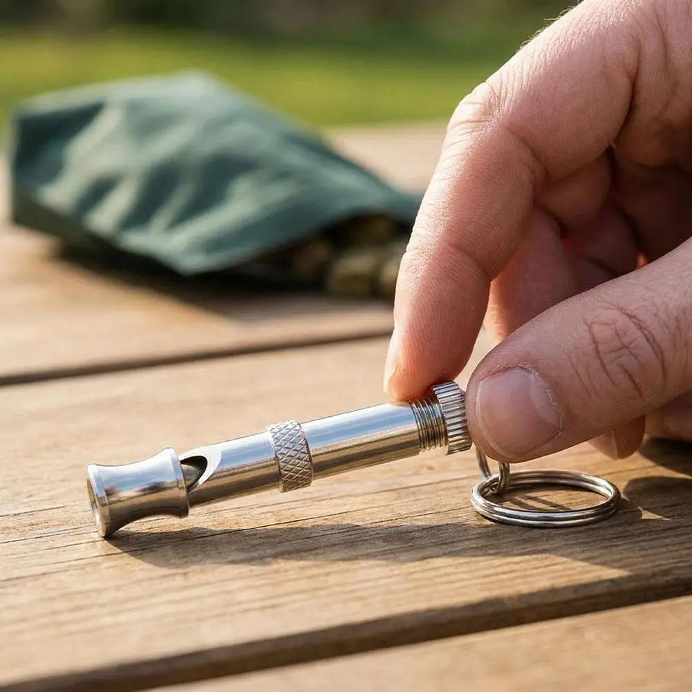 Dog Whistle Pet Training Whistle Stainless Steel Silver Portable Adjustable Ultrasonic Cat/Dog Behavior Training Aid Tool