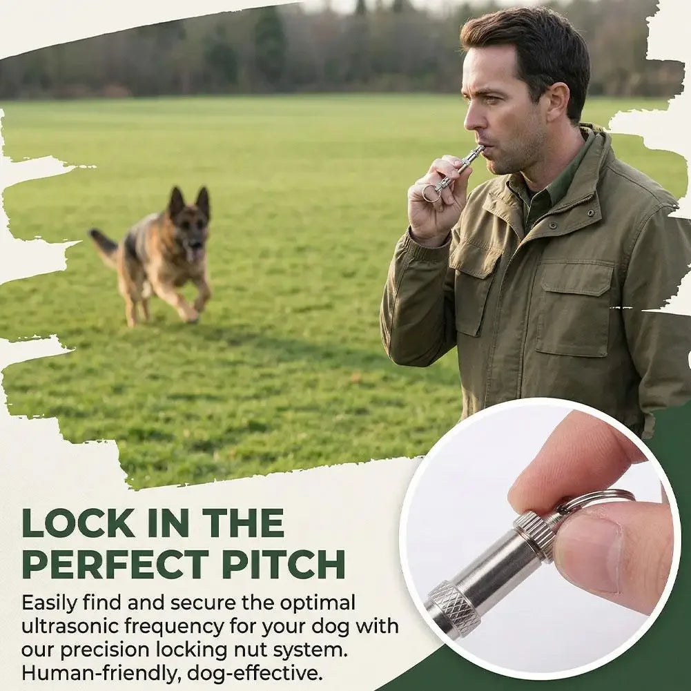 Dog Whistle Pet Training Whistle Stainless Steel Silver Portable Adjustable Ultrasonic Cat/Dog Behavior Training Aid Tool