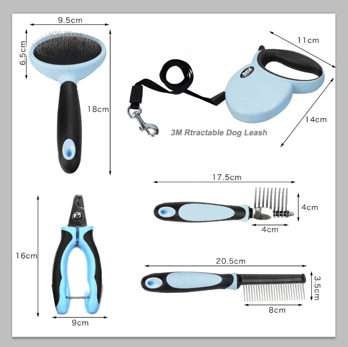 Pets Grooming Tools Set, Pet Grooming Kit for Dogs & Cats, Pets Combs and Nail Scissors Grooming Set