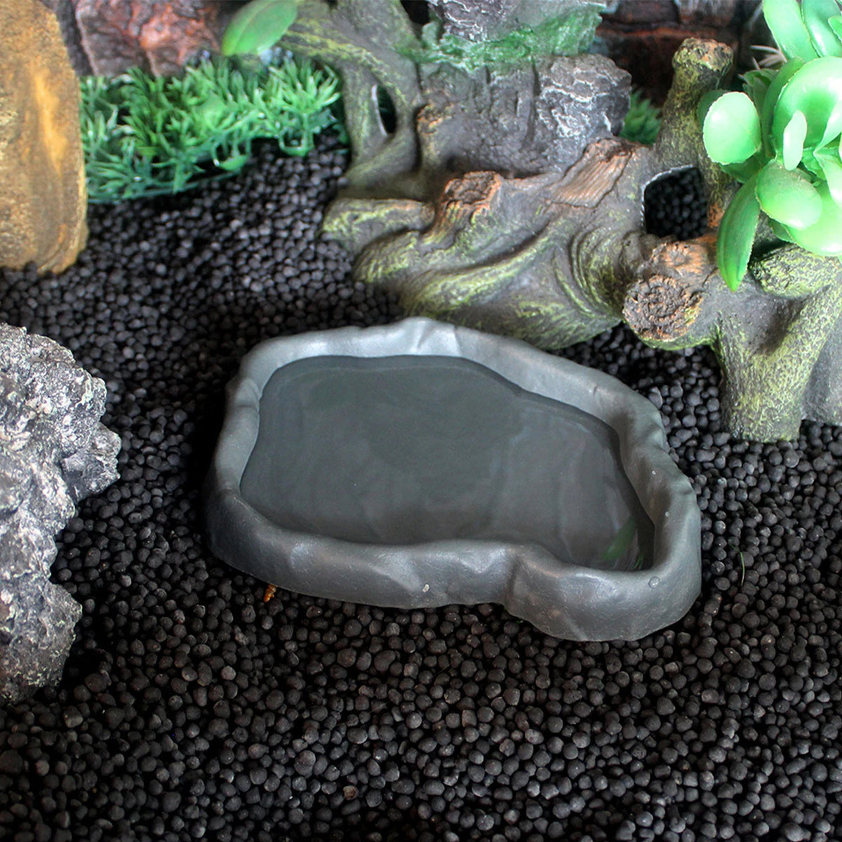 2pcs Pets Feeder Bowl Crawler Pet Feeder Basin Resin Non-toxic Food Water Pot Reptile Tortoise Scorpion Lizard Crab Bowl tool