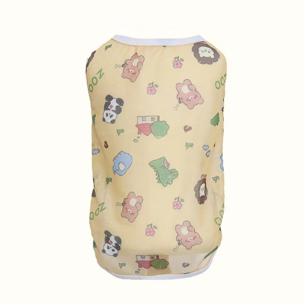 Pet clothing is fresh cute fashionable summer thin cat and dog clothing breathable mesh suspender and stylish vest