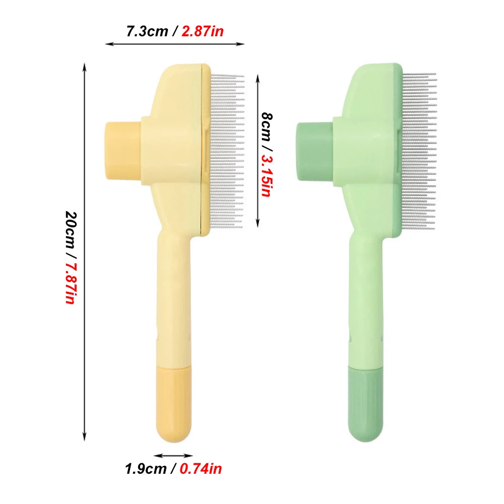 1PC Pet Grooming Tool De-Shedding Brush with Long & Short Stainless Steel Teeth for Pet Dogs Cats Comb Removing Loose Hair Fleas