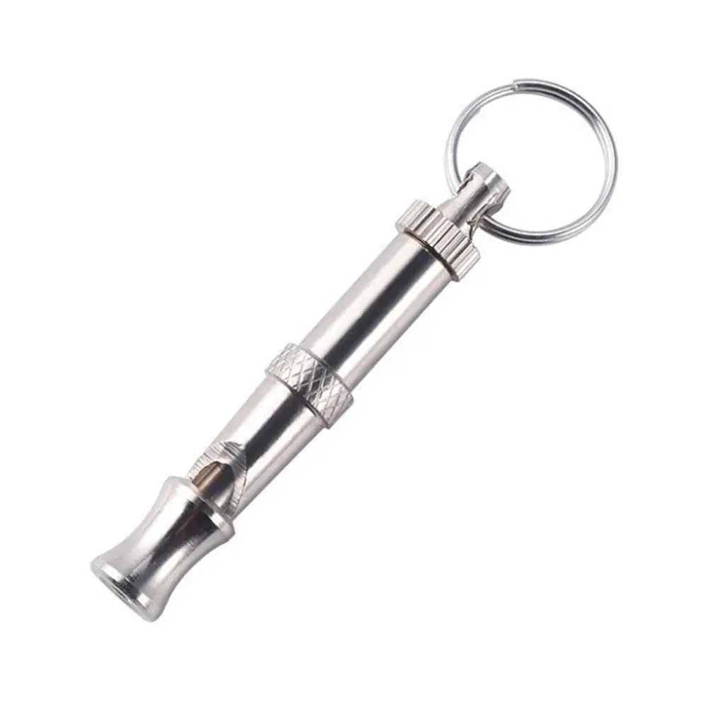 Dog Whistle Pet Training Whistle Stainless Steel Silver Portable Adjustable Ultrasonic Cat/Dog Behavior Training Aid Tool
