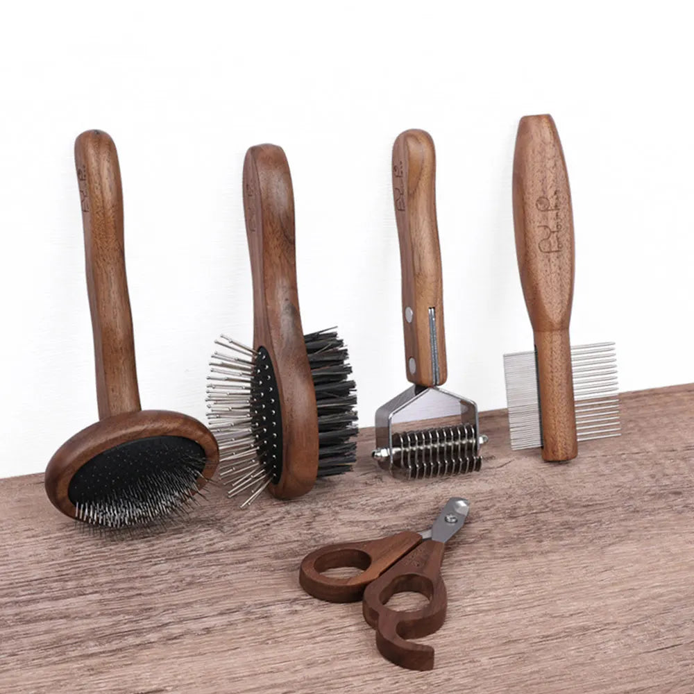Pet Grooming Kit For Cats & Dogs Includes Detangling Comb Nail Clipper Brush Deshedding Comb Flea Comb Cat Grooming Bucket