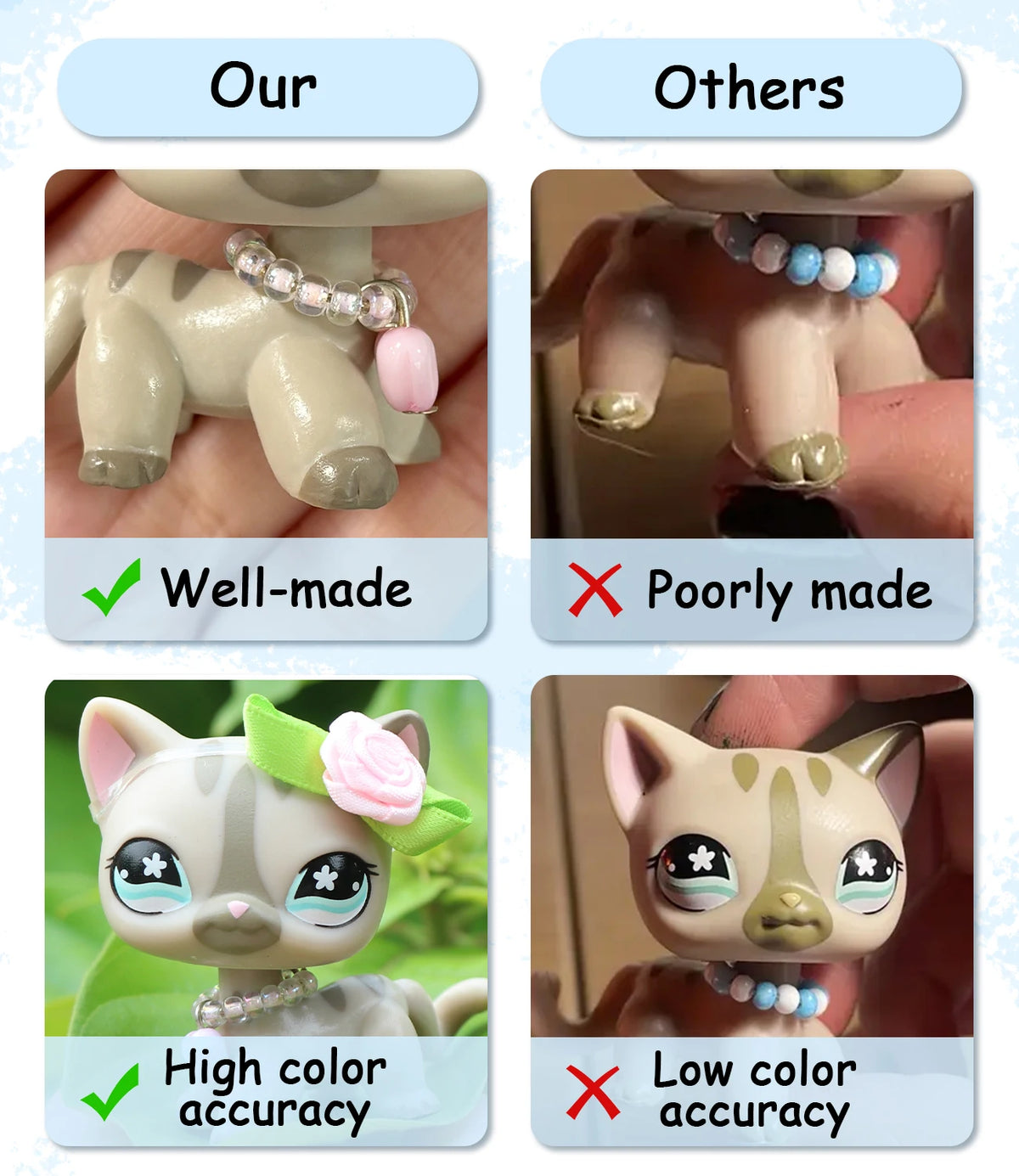 15 Pcs Minilpsshop Pet Shop Accessories Random Clothes Outfit Necklace Collars Bone Hat Scarf For Cat's and Dog's for LPS
