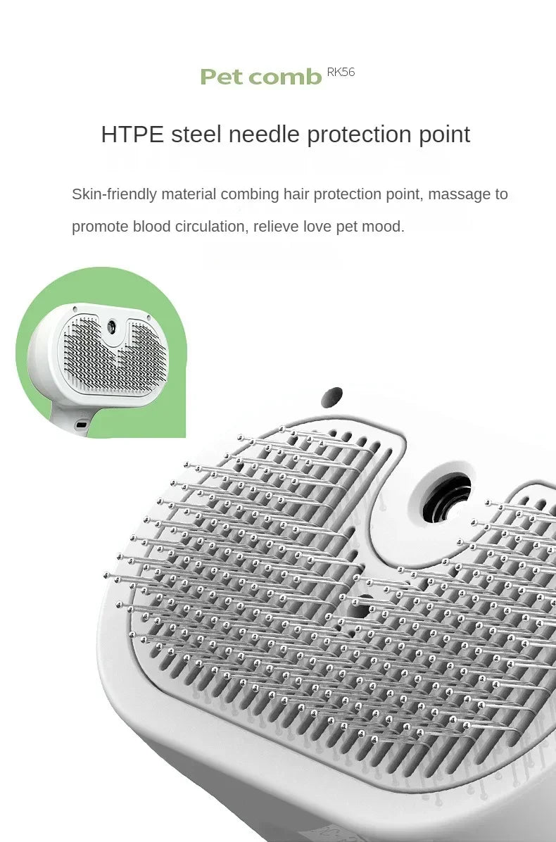 Multifunctional Pet Grooming Tool Combines Steam Spray Floating Hair Removal and Styling for Cats and Dogs All in One Device