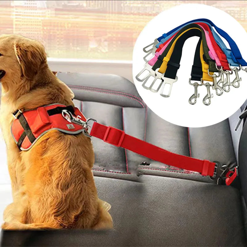 Pet dog Car Safety Buckle Pet Safety Belt Suitable for Small and Medium sized Dogs Adjustable Long and Short Pet Out Supplies