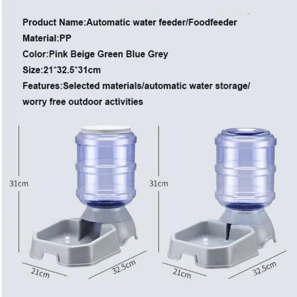 High Capacity Dog Automatic Feeders 5 Colors Plastic Water Bottle Cat Bowl 21*32.5*31cm Feeding and Drinking Tool