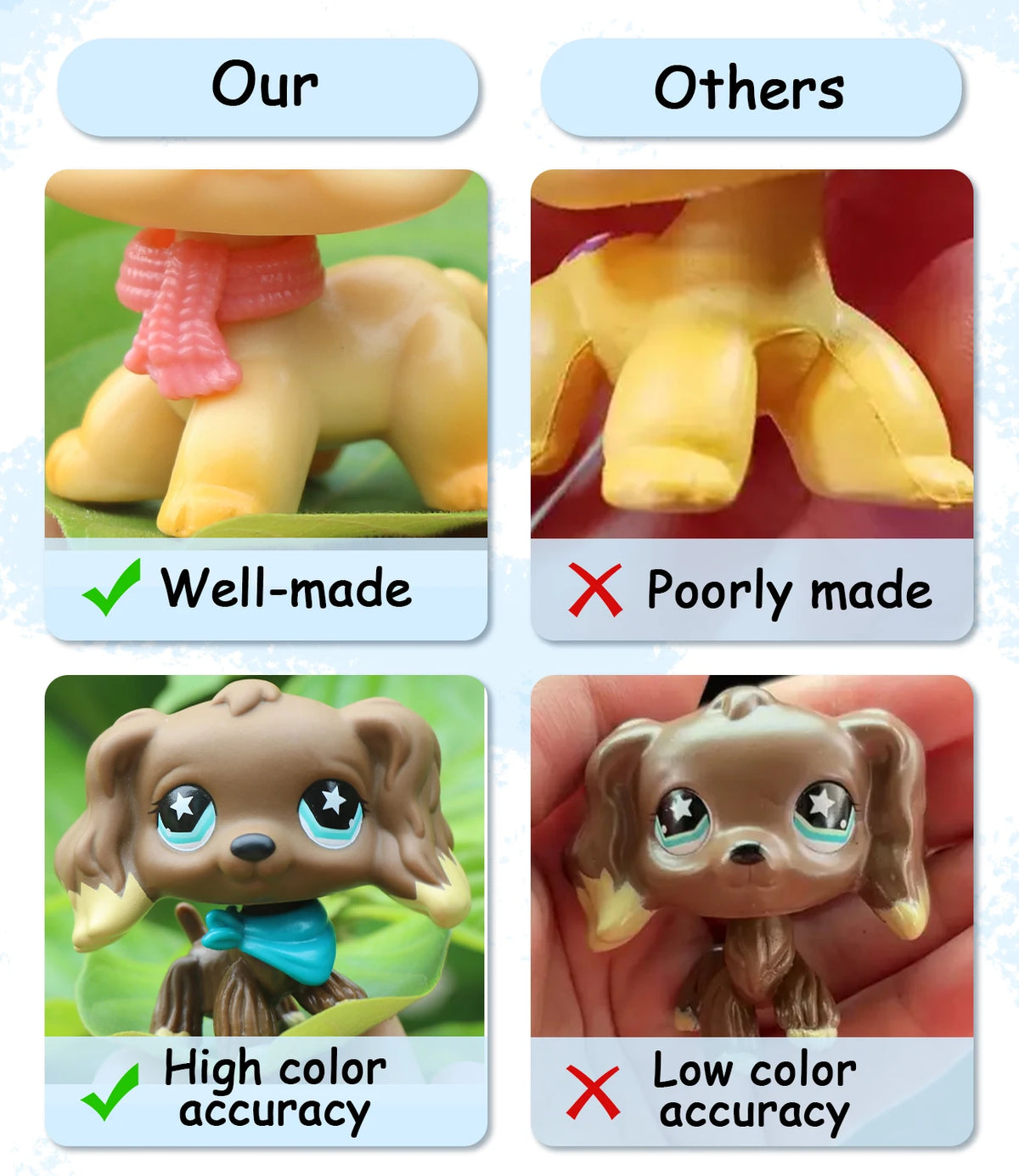 15 Pcs Minilpsshop Pet Shop Accessories Random Clothes Outfit Necklace Collars Bone Hat Scarf For Cat's and Dog's for LPS