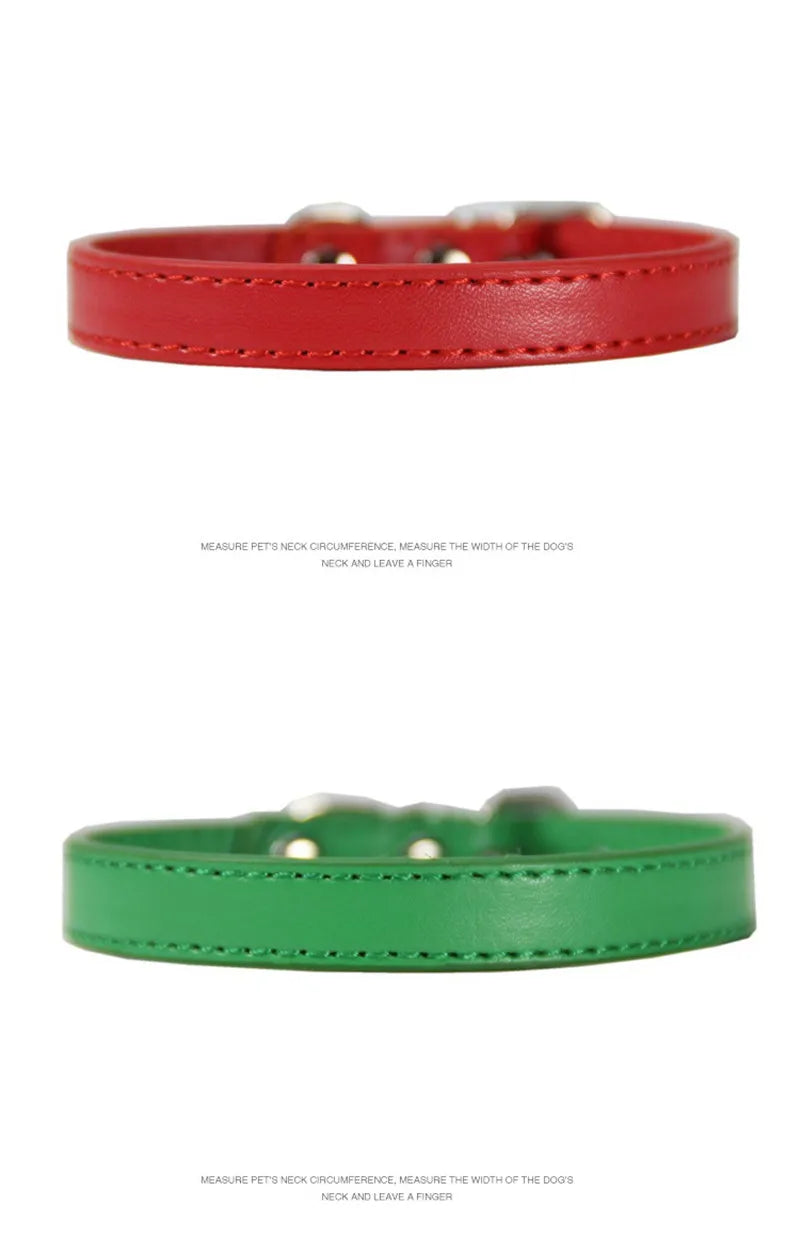 PU Leather Pet Collar for Cats & Dogs Adjustable Outdoor Walking Neck Collar Comfortable Non-restrictive Quick On & Off