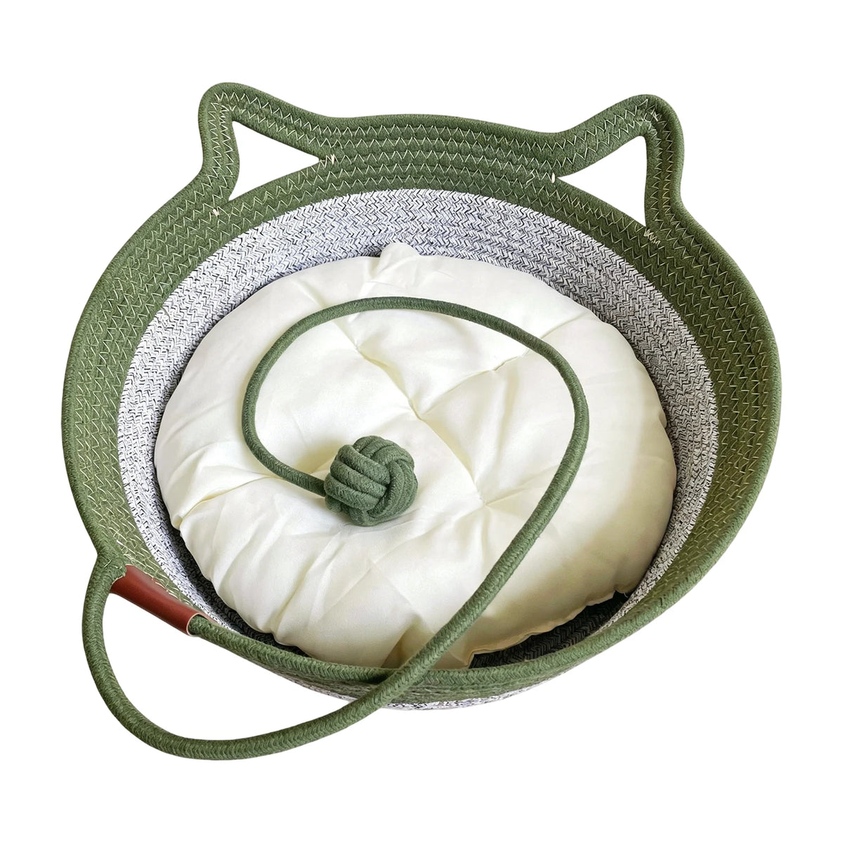 Pet Cat Bed Round Hand Woven Rattan Wear-resistant Cat Bed Summer Pet Bed Indoor Sleeping House Pet Products Accessories
