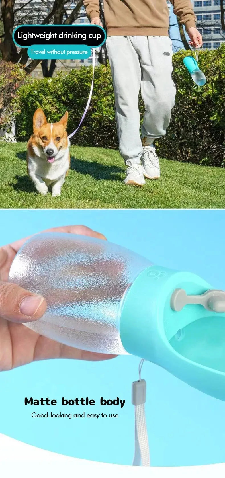 Portable Pet Dog Water Bottle Hiking Outdoor Leakproof Puppy Drinking Bowls for Small Medium Large Dogs Cats Chihuahua Supplies