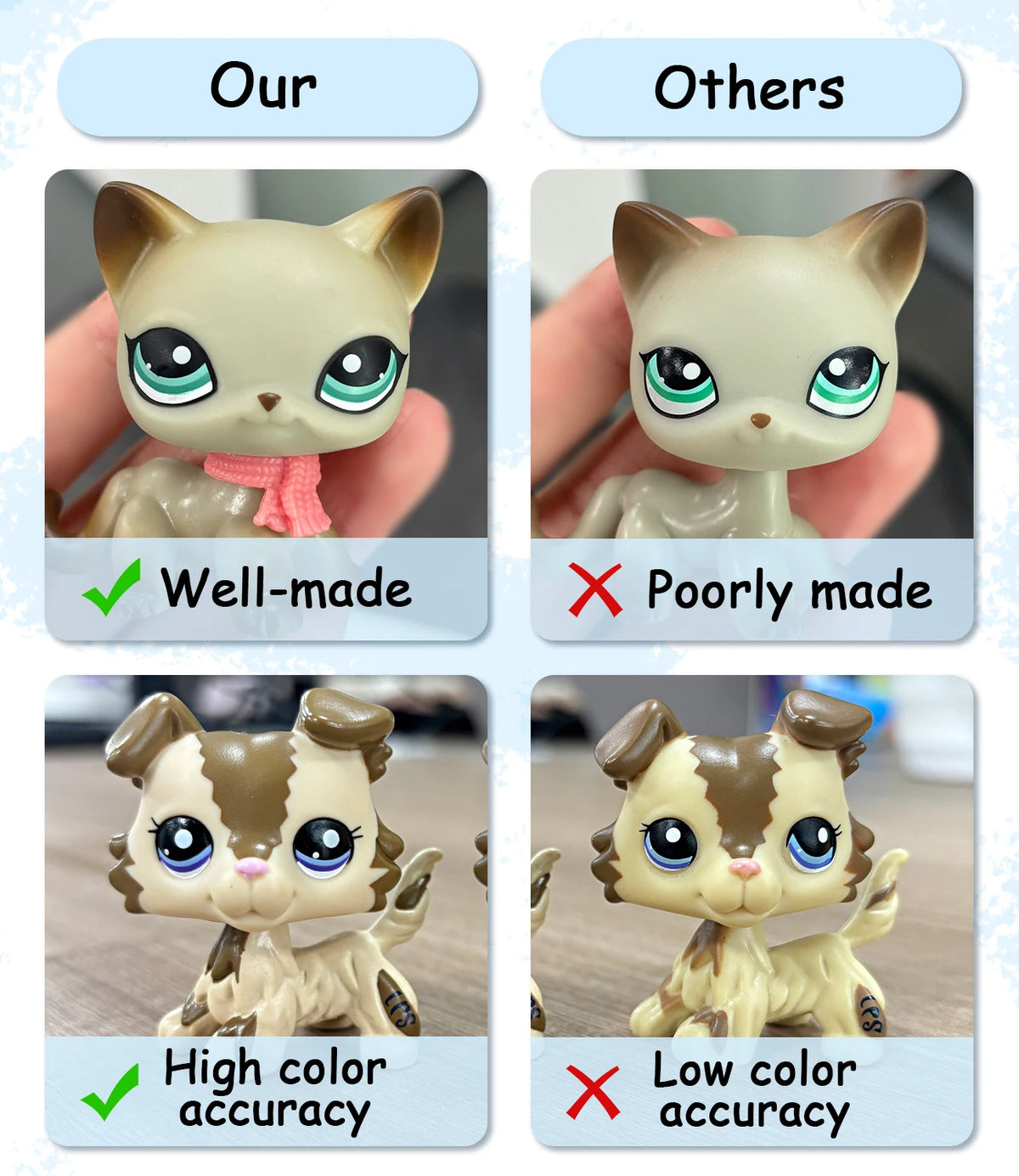 15 Pcs Minilpsshop Pet Shop Accessories Random Clothes Outfit Necklace Collars Bone Hat Scarf For Cat's and Dog's for LPS