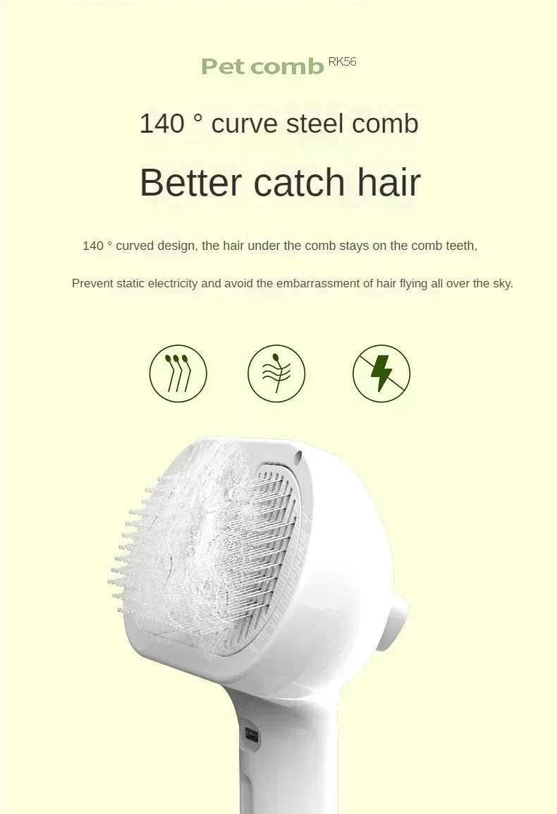 Multifunctional Pet Grooming Tool Combines Steam Spray Floating Hair Removal and Styling for Cats and Dogs All in One Device