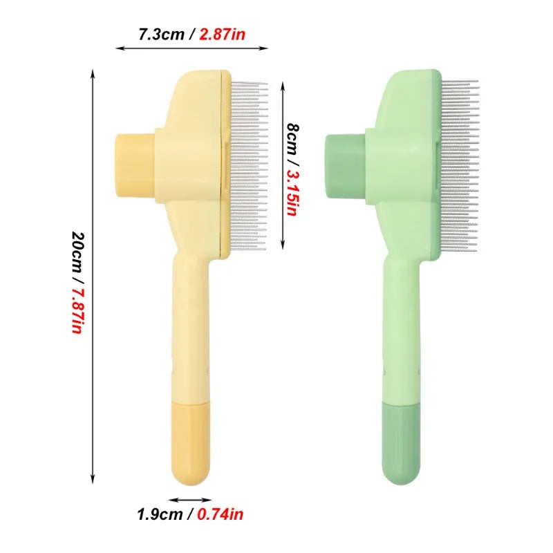 1PC Pet Grooming Tool De-Shedding Brush with Long & Short Stainless Steel Teeth for Pet Dogs Cats Comb Removing Loose Hair Fleas
