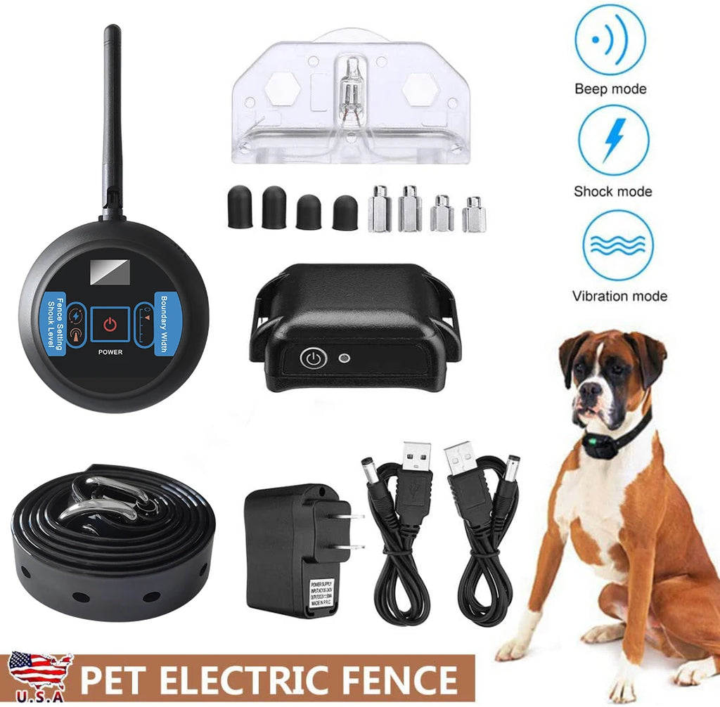 Wireless Containment System Pet Fence Boundary Electronic Shock Static Correction Training Electric Collar Outdoor Safety Perime
