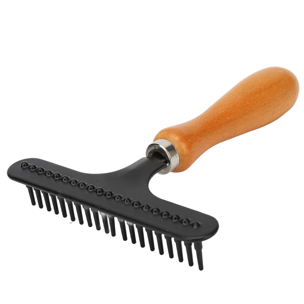 Pet Grooming Brush Pet Brush Handheld Cat Grooming Rake Wooden Handle Pet Hair Deshedding Detangling Brush for Cats Dogs