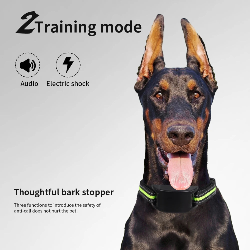 Pet Dog Training Collars Auto Anti-Bark Collar USB Rechargeable 7 Intensities Safety Static Shock Humane Sound Sensor