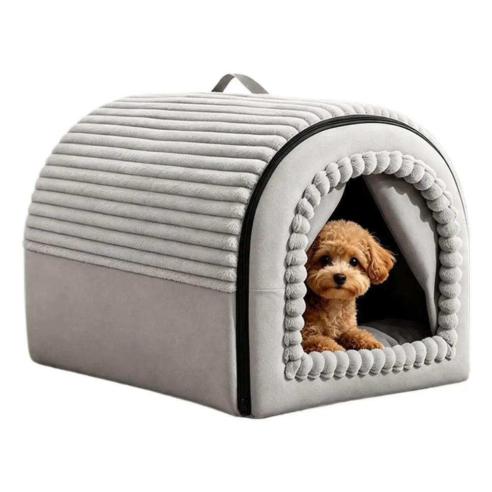 Pet Bed House Cushion Suitable for Small Medium Large Pets Foldable Pet House Removable Washable Cat Bed Indoor Warm Doghouse ﻿