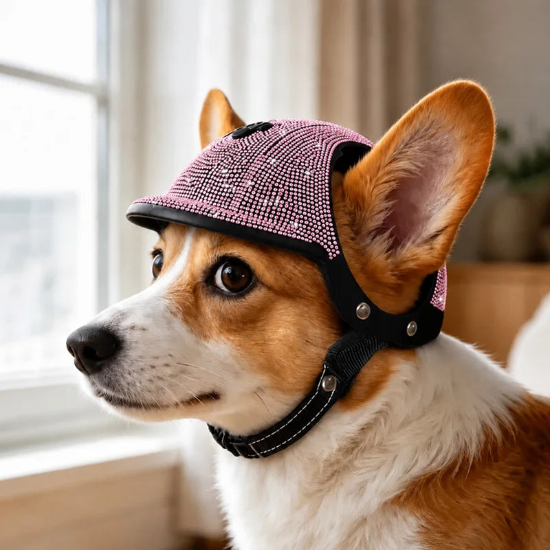 Pet Safety Helmet for Dogs Cats, Hard‑Shell Small Pet Riding Helmet, Protective Cap for Bicycle Motorcycle Outdoor Travel, Comfo