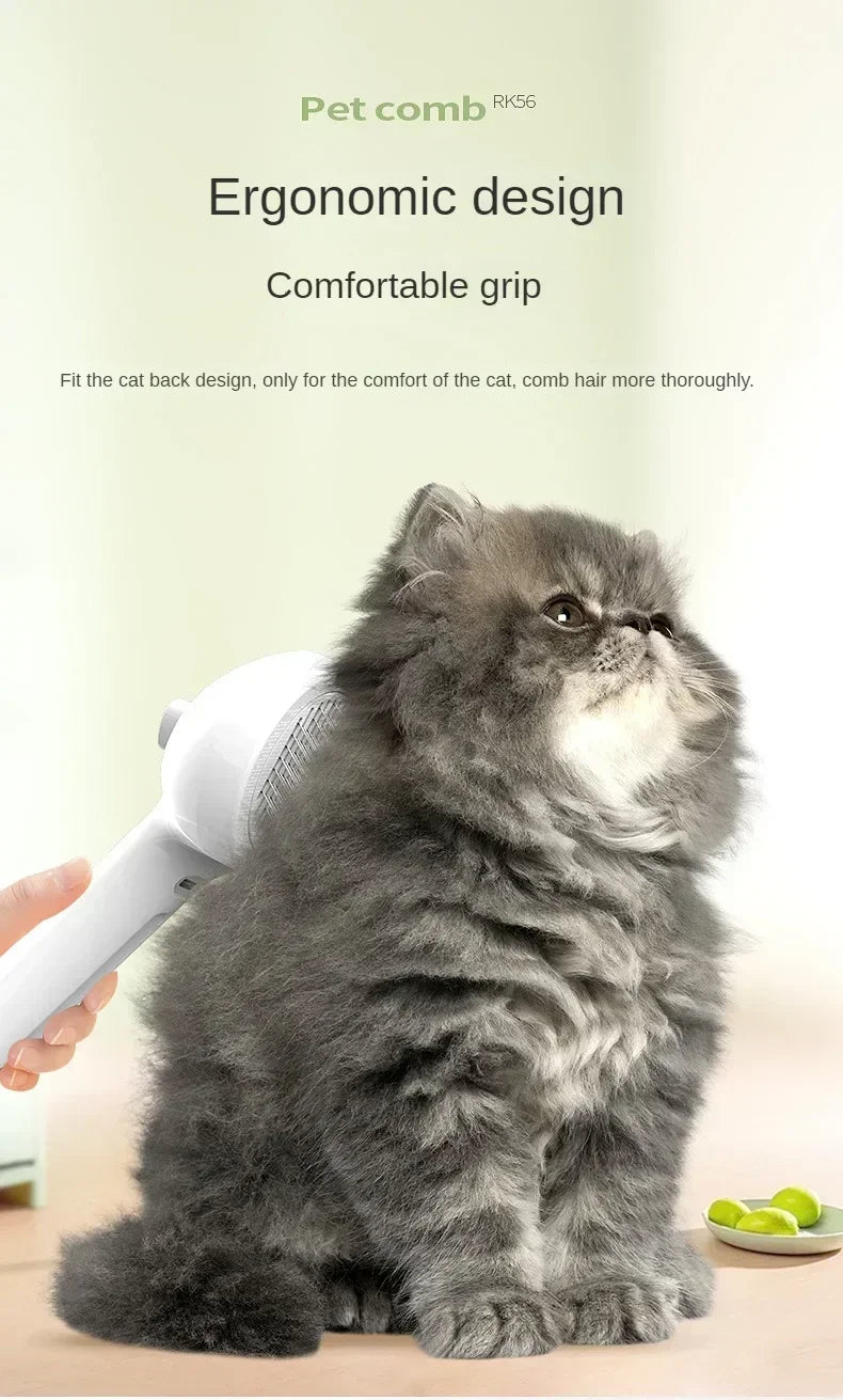 Multifunctional Pet Grooming Tool Combines Steam Spray Floating Hair Removal and Styling for Cats and Dogs All in One Device