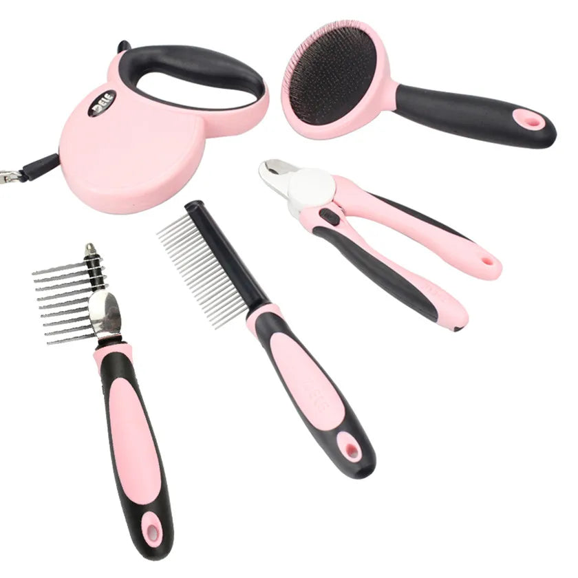 Pets Grooming Tools Set, Pet Grooming Kit for Dogs & Cats, Pets Combs and Nail Scissors Grooming Set